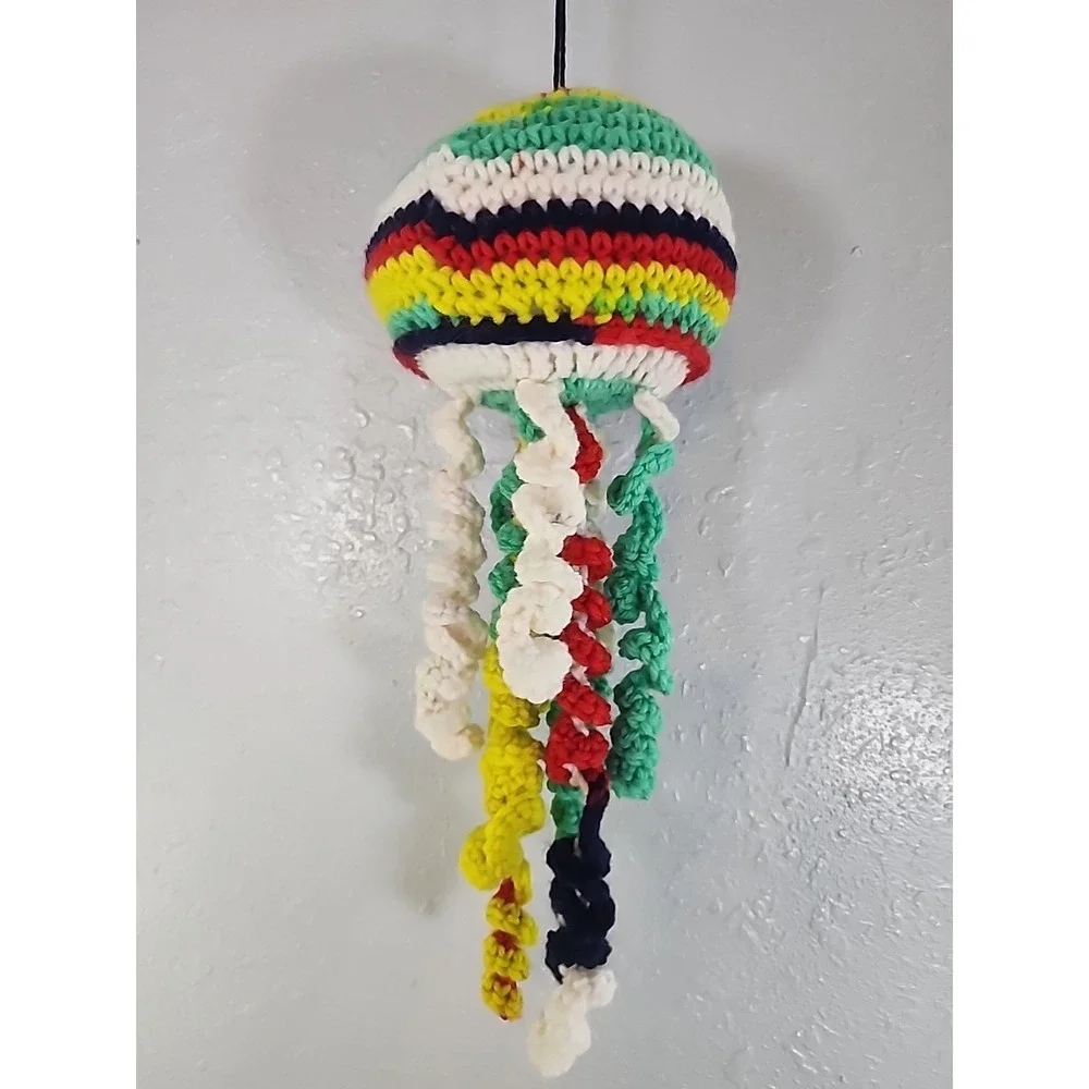 Jellyfish Handmade Crochet multi color  jelly fish gradient Red Green Yellow etc